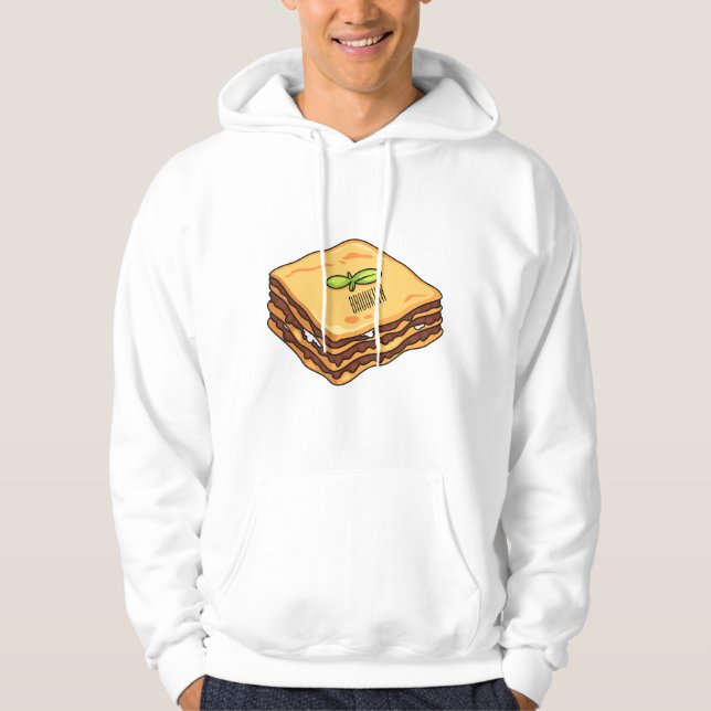 Lasagnas tecknad illustration hoodie (Framsida)