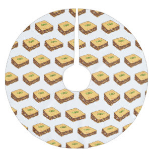 Lasagnas tecknad illustration julgransmatta borstad polyester