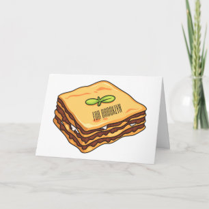 Lasagnas tecknad illustration kort