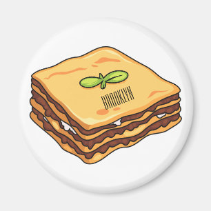 Lasagnas tecknad illustration magnet