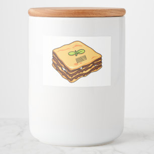Lasagnas tecknad illustration mat etiketter