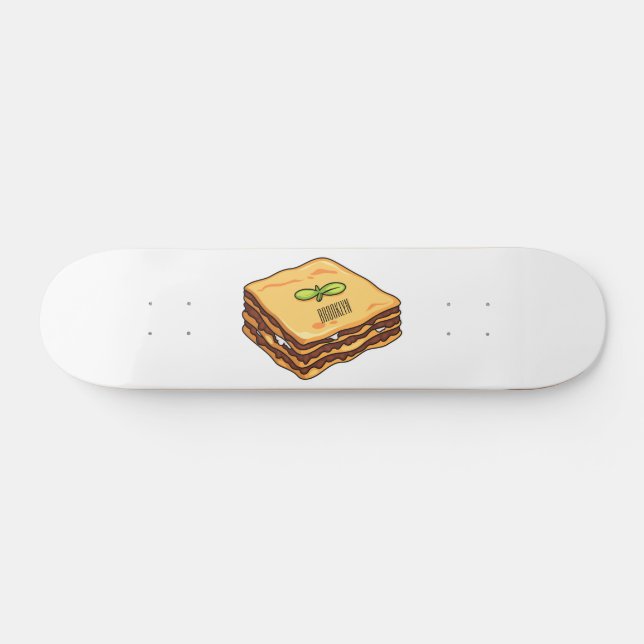 Lasagnas tecknad illustration mini skateboard bräda 18,5 cm (Horz)