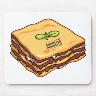 Lasagnas tecknad illustration musmatta