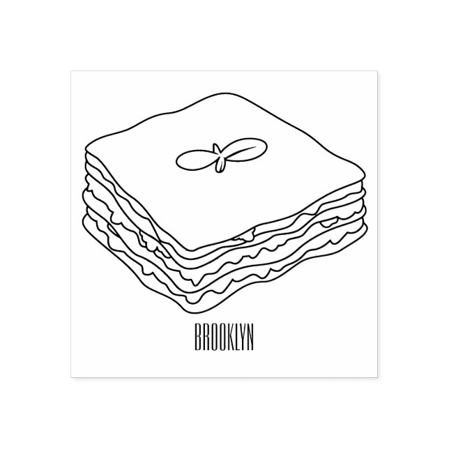 Lasagnas tecknad illustration stämpel (Tryck)