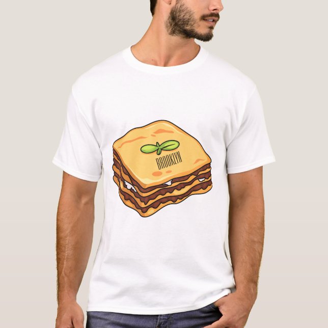 Lasagnas tecknad illustration t shirt (Framsida)