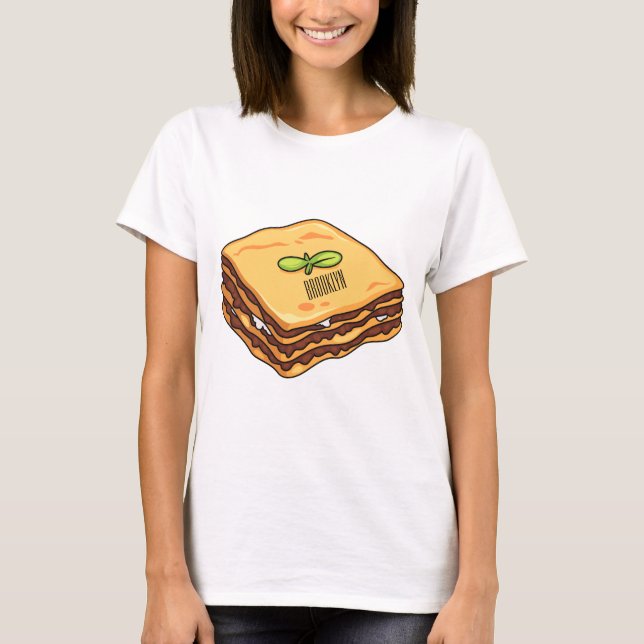 Lasagnas tecknad illustration t shirt (Framsida)