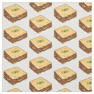 Lasagnas tecknad illustration tyg