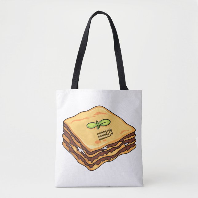 Lasagnas tecknad illustration tygkasse (Framsida)