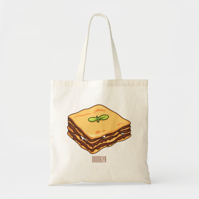 Lasagnas tecknad illustration tygkasse (Framsidan)