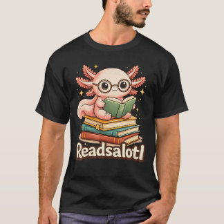 Läsande axolotl Söt Rollig Axolotl Läsning T Shirt