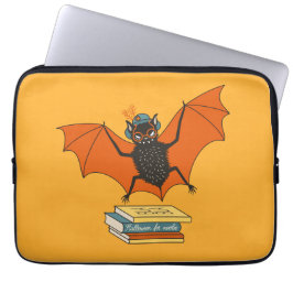 Läsande fladdermus | Whimsisk bibliotekarie med bö Laptop Fodral