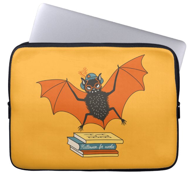 Läsande fladdermus | Whimsisk bibliotekarie med bö Laptop Fodral (Framsidan)