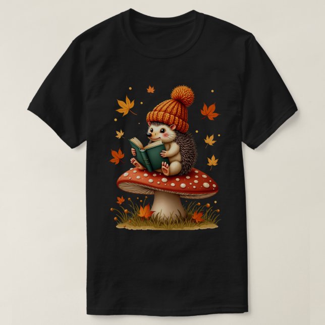 Läsande igelkott t shirt (Design framsida)