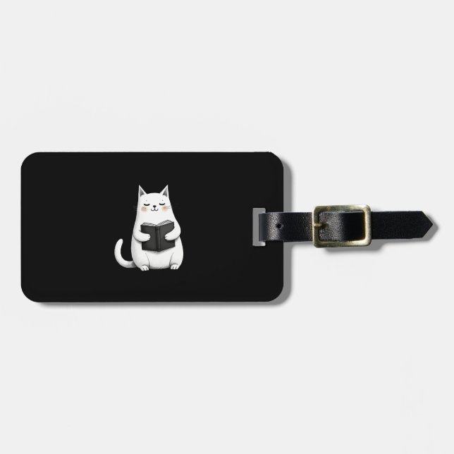 Läsande katt rolig katt bokälskare bagagebricka (Horisontell Framsida)
