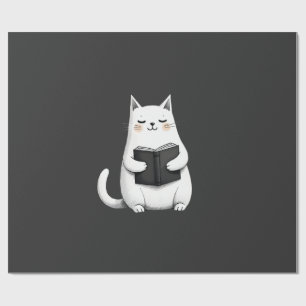 Läsande Katt Rolig Katt Bokälskare Presentpapper