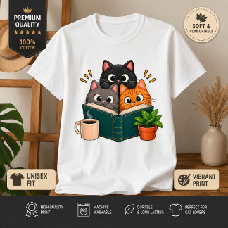 Läsande katter Bokälskare katt bokälskare, kattäls T Shirt