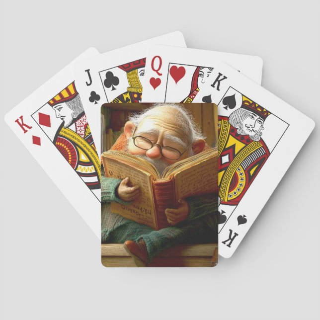 Läsande man casinokort (Baksidan)