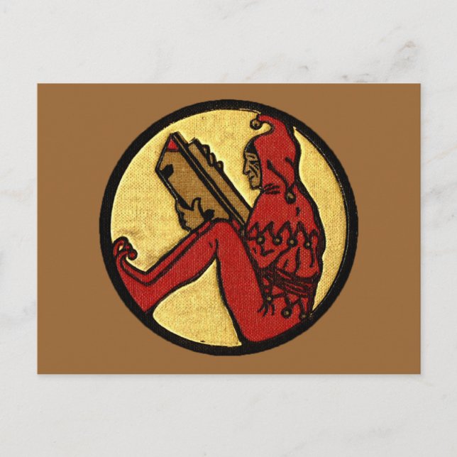 Läsande narr vykort (Framsida)