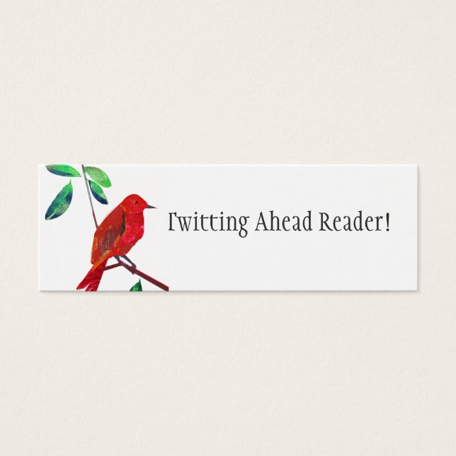 Läsande returminikort litet visitkort (Framsidan)