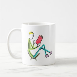 Läsande Stickman Kaffemugg