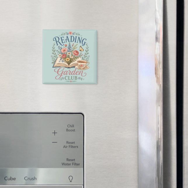 Läsande Trädgårdsklubb Cottagecore Blommig Magnet (In Situ (Fridge))