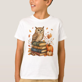 Läsande Uggla Höst Halloween T Shirt