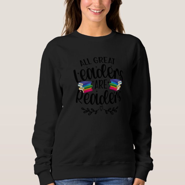 Läsare Är Ledare Läsande Lärare Läscoach T Shirt (Framsida)