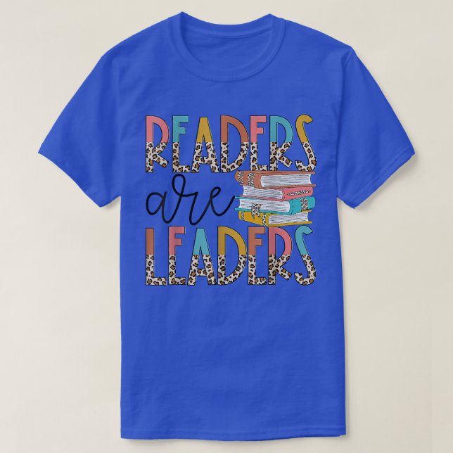 Läsare är ledarna Boho Leopard Bok Älskare tillbak T Shirt (Design framsida)