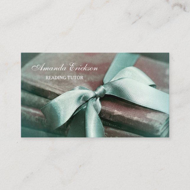 Läsare Elegant Vintage Bokar med ram Visitkort (Framsida)