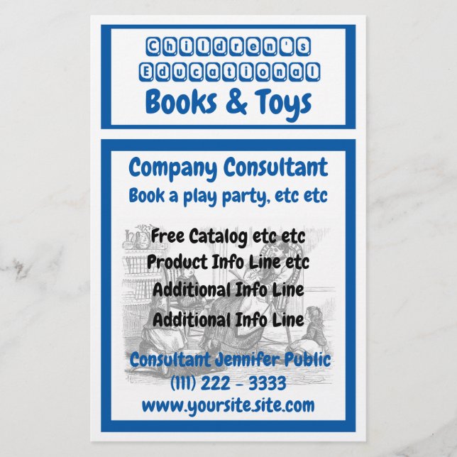 Läsare för barnprodukter flygblad (Framsidan)