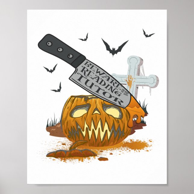 Läsare Funny Halloween Party Poster (Framsidan)