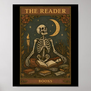 Läsare i Bokar, Tarot Card Bok Reading Teacher H Poster