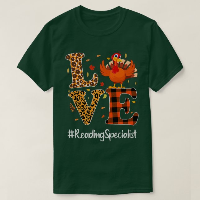 Läsare Kärlek Thanksgiving Leopard Turke T Shirt (Design framsida)
