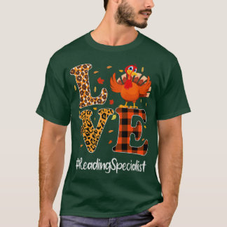Läsare Kärlek Thanksgiving Leopard Turke T Shirt
