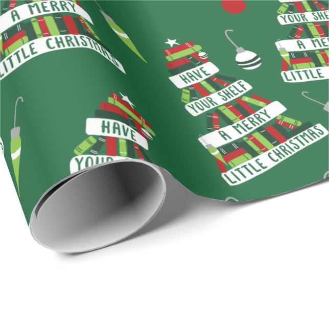 Läsare och Bok Älskare Julgran Presentpapper (Rullad Hörn)
