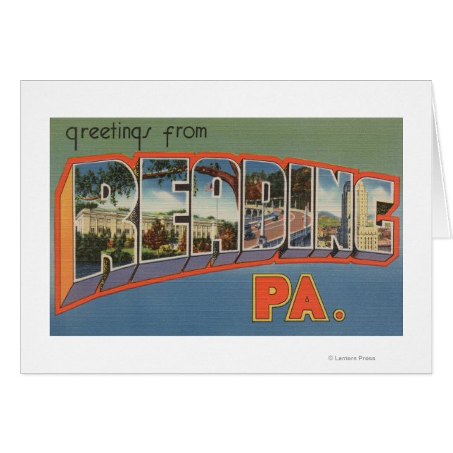 Läsare, Pennsylvania - Stora Brev-scenen Hälsningskort (Framsidan Horizontal)