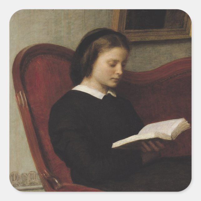Läsaren, 1861 fyrkantigt klistermärke (Framsida)