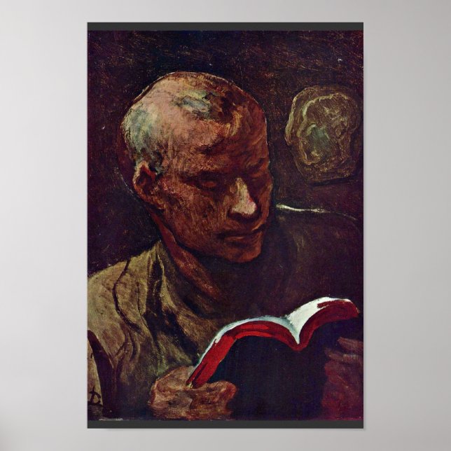 Läsaren av Daumier Honoré Poster (Framsidan)