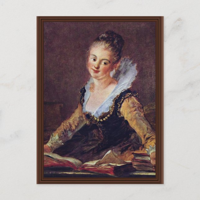 läsaren av Fragonard Jean-Honoré (bästa kvalitet) Vykort (Framsida)