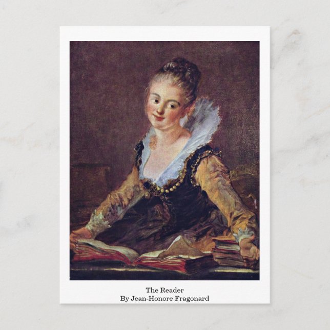 läsaren av Jean-Honore Fragonard Vykort (Framsida)