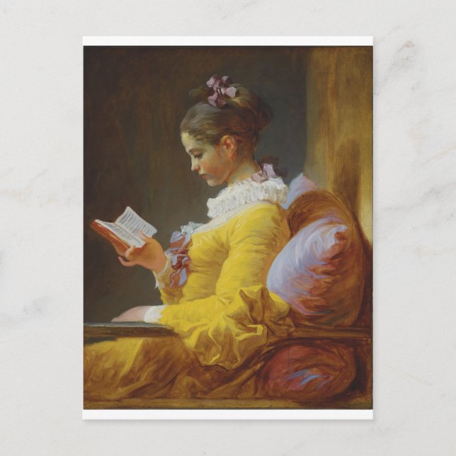 läsaren av Jean-Honore Fragonard Vykort (Framsida)