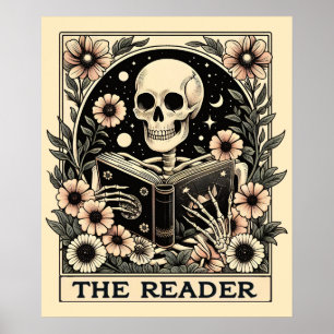 Läsarens Skeleton-Tarot Card Poster