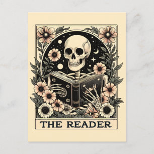 Läsarens Skeleton-Tarot Card Poster Vykort