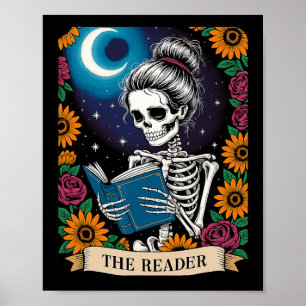 Läsarens Tarot Card (lätt) Bok Älskare Skeleton Re Poster