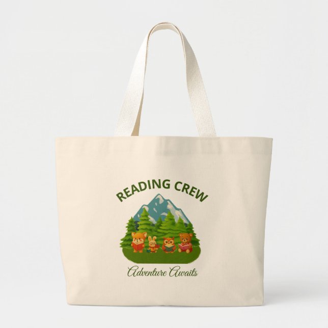 Läsarlagets äventyrsväntar Totebag Jumbo Tygkasse (Framsidan)