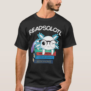 Läsaxolotl Läs bok Axolotl Rolig läsning Fisk Bo T Shirt