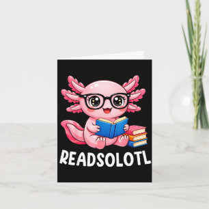 Läsaxolotl söt kawaii axolotl rolig läsbok kort