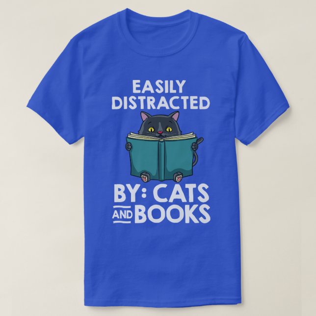 Läsbibliotek för Cat Read Bok T Shirt (Design framsida)