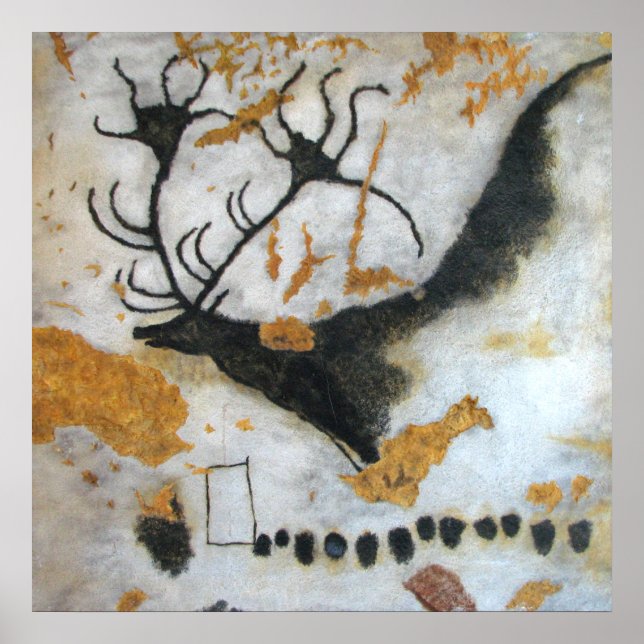 Lascaus Megaloceros Cave Painting Poster (Framsidan)