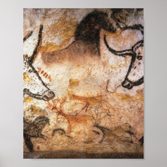 Lascaux Bulls Buffalo Cave-målning Poster (Framsidan)